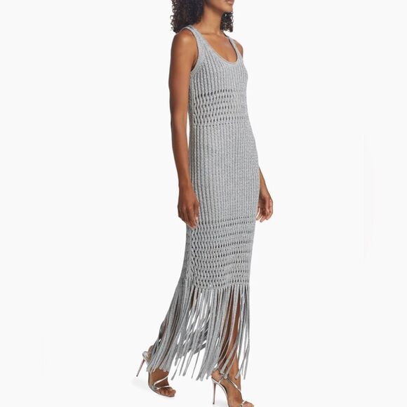 SIMKHAI Open-Stitch Fringe Maxi Dress size S - Picture 3 of 15